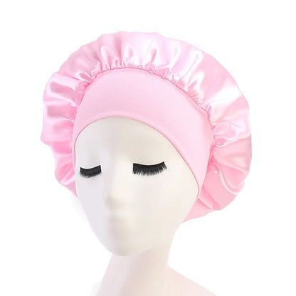 Verstellbare Satin-Schlafhaube für Damen – Haarpflege-Nachthaube für langes Haar