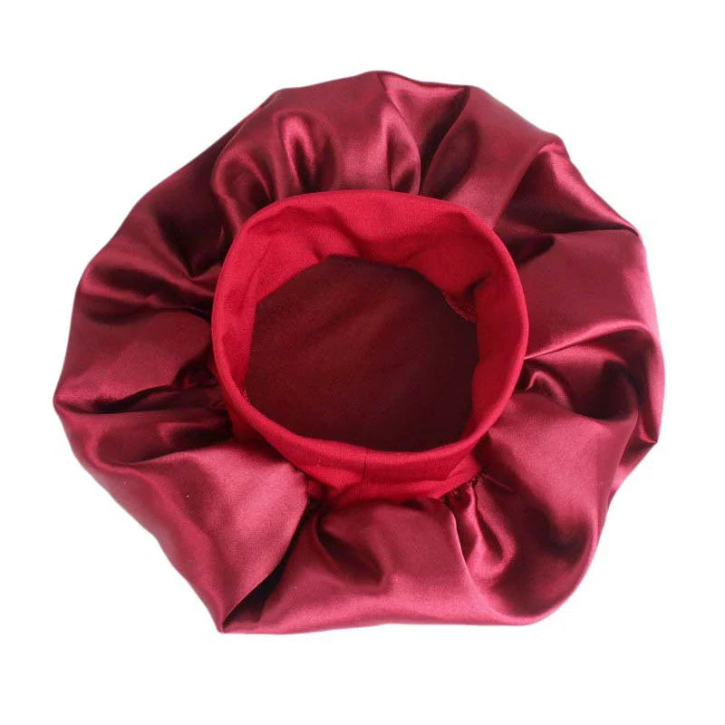 Verstellbare Satin-Schlafhaube für Damen – Haarpflege-Nachthaube für langes Haar