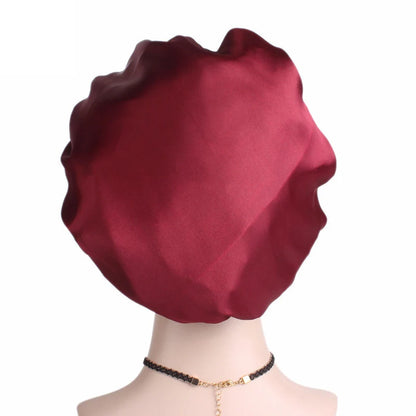 Verstellbare Satin-Schlafhaube für Damen – Haarpflege-Nachthaube für langes Haar