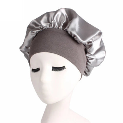 Verstellbare Satin-Schlafhaube für Damen – Haarpflege-Nachthaube für langes Haar