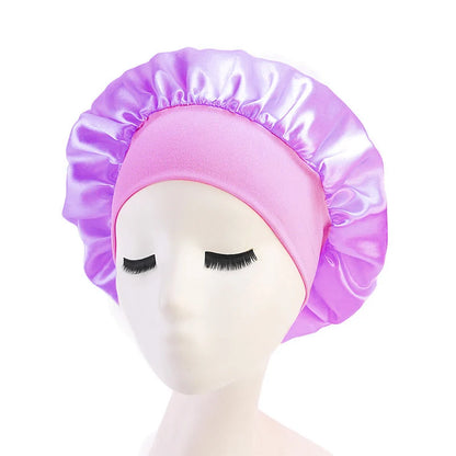 Verstellbare Satin-Schlafhaube für Damen – Haarpflege-Nachthaube für langes Haar