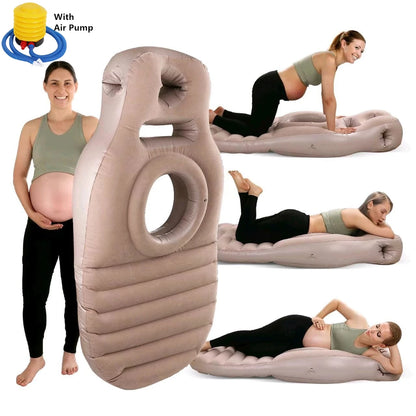 Aufblasbares Schwangerschaftskissen in O-Form – Körperbett mit Pumpe für Yoga & Schlaf